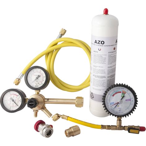 Clas – Kit détection de fuites azote/hydrogène 50bar – Manomètre haute pression – Compatible installations réfrigération et climatisation – Raccords spécifiques gaz (1/3)