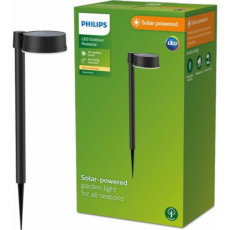 Estaca solar redondo, ip 44 1,5w, 200im 2700k, luz cálida, medidas: 11,2 x 14,2 x 54 cm (1/4)