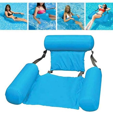 Hamac Flottant Gonflable - PVC + Nylon - 120 x 100 cm - Pour Piscine Lac Mer - 1 Pièce (1/4)