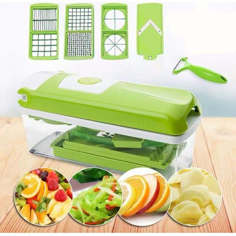 Accessoires cuisine et cuisson,Genius Nicer Dicer Smart (12 pcs.) en vert - coupe-légumes pour cubes, batonnets, tranches, lanières et quartiers - coupe-salade mandoline trancheuse à concombr (1/5)