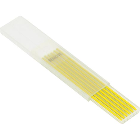 Lot de 6 Mines Crayon de Charpentier 2,8mm HB Outil de Marquage et Traçage pour Bois, Cire Jaune (1/5)