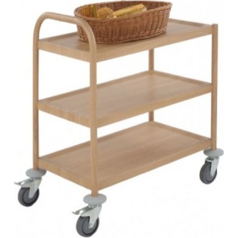 Chariot - 3 Niveaux - Couleur Bois - Beckers