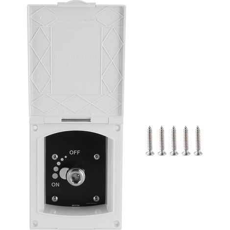 Boîtier d'entrée et de sortie de douche extérieur 1/2 po pour VR, blanc, pour caravane, VR, bateau, camping-car, sans tuyau ni pommeau de douche (1/5)