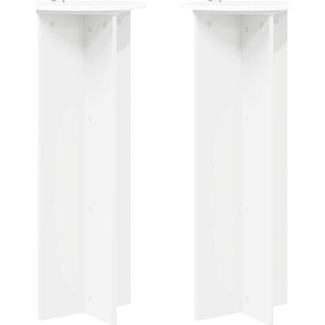 Support pour plantes (lot de 2) Blanc Ø40 x 100 cm en bois composite (1/5)