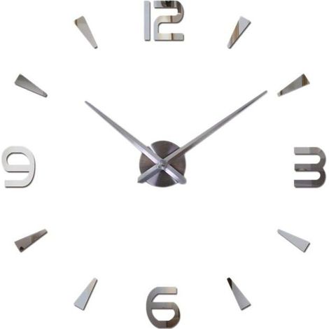 Große 3D-Wanduhr zum Selbstgestalten, geräuschloser Quarzrahmen mit Zahlenaufklebern zur Raumdekoration (PZCC) (1/4)