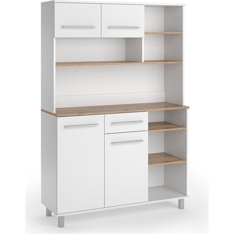 Buffet de cuisine Pure, Blanc/Chêne Artisan, 120.2x177cm, Vicco (1/5)