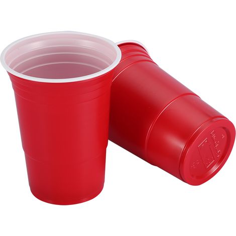 Jeu de Beer Pong, ensemble de jeu à boire Beer Pong, gobelets Beer Pong (50 gobelets rouges, 50 gobelets noirs) (1/5)