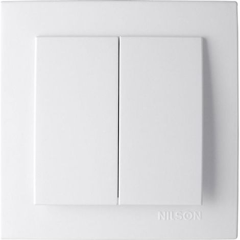 Interruptor Doble Conmutador Empotrar 10A 250V Marco Incluido Serie Nilson
