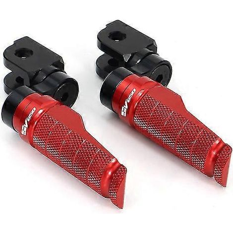 Verstellbare Motorrad-Fußrasten vorne, passend für Suzuki SV650 (2016–2022), SV650X (2018–2022), SFV650 Gladius (2009–2015) und Katana – rotes SV650-Logo