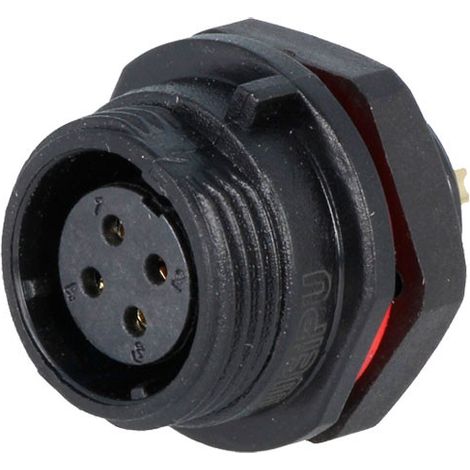 Connecteur femelle 4 broches Ip68 rond avec filetage externe Sp1312/s4