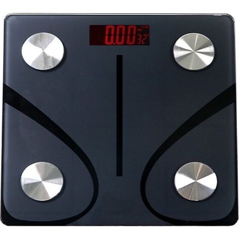 Balance connectée en verre trempé – 180 kg, Bluetooth, 13 mesures corporelles (IMC, graisse, muscle, eau, masse osseuse…)