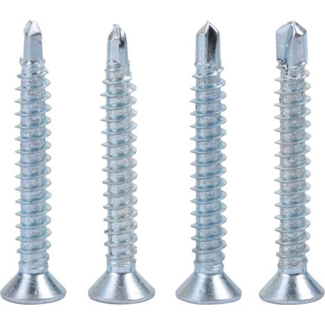 50 vis autoperceuses à tête plate M4.2, filetage autotaraudeur, lot de 50 pièces (M4.2x19) pour fixation rapide