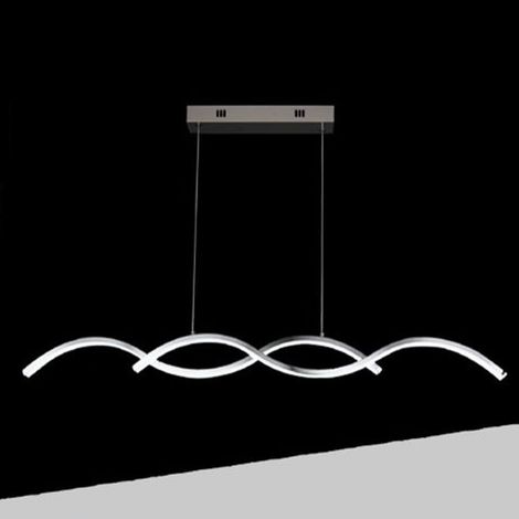 TRADE SHOP - Lampadario Led A Sospensione Moderno Lampada Twist 26w Cct Luce Variabile 3000k-6500k A43-3c - Argento (1/4)