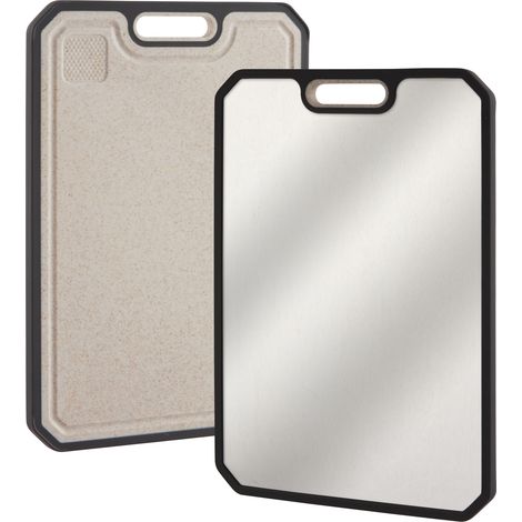 Cutting Board - Stainless Steel & Wheat Straw - 38.5x26.5x1.5cm - for Kitchen, Food Prep (1/5)