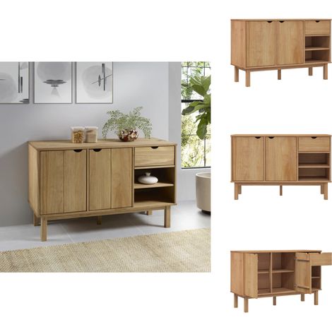 Buffet OTTA 114x43x73,5 cm Bois massif de pin - Buffet - Meuble De Rangement - Commode - Mobilier Scandinave - Bois Massif (1/5)