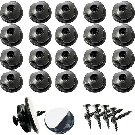 Crochet Ridelle De Bâche Ronds Inclus Vis Lot de 20 Boutons Ronds (20 Pcs) pour Filet Remorque Et Bache Remorque Crochet Remorque en Plastique Dur (1/5)