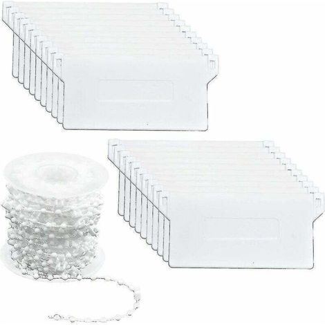 20 Pièces Stores Verticaux Poids Lattes Inférieures 89mm (3.5) x 10m Kit de Réparation de Store, Blanc (1/5)