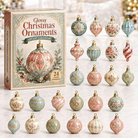 Boîte mystère de Noël avec boule décorative modèle B, figurine surprise festive pour sapin, maison, fête et collection de Noël (1/4)