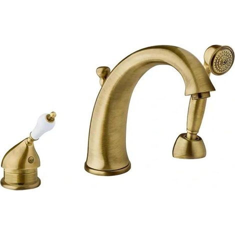 3-Loch-Wannenarmatur VARA BRONZO mit Duschset
