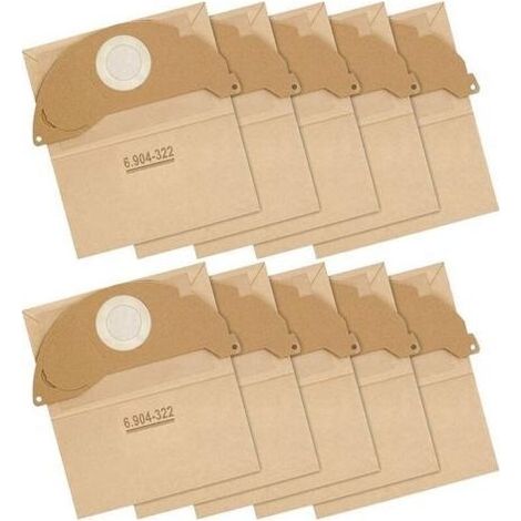 PA Lot de 10 Sacs Filtre en Papier Compatible Aspirateur Modèles WD2 MV2 A 2003 2024 2054 Remplacement Référence 6.904-322.0 (1/4)