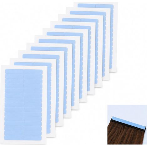120 Pieces Adhesive Tape for Hair Extensions, 4 x 0.8 cm, Double-Sided Adhesive for Hair Extensions, Replacement Tape for Hair Wefts, Tape-In Hair Extensions for Application and Reuse (1/5)