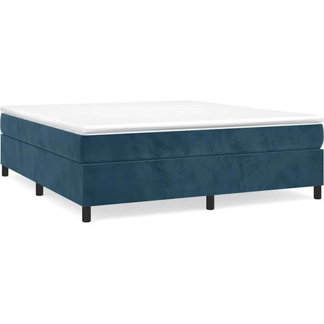 Maison Exclusive - Struttura Letto a Rete a Molle Blu Scuro 180x200 cm in Velluto