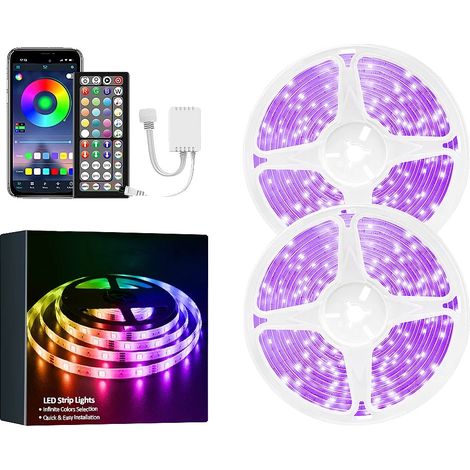 Strisce LED, controllo tramite telecomando e app, funzione di sincronizzazione musicale, 40M (1/2)