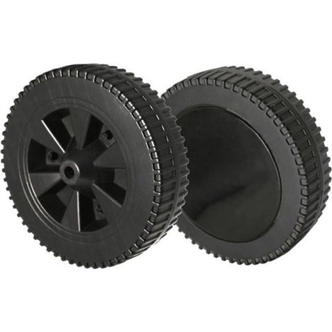 Lot de 2 roues de rechange 175 mm pour barbecue et chariot – plastique noir résistant (1/5)