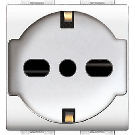 LIFE ART. 4050WH PRESA BIPASSO/SCHUKO BIANCA. Prezzo per 1 pezzo. (1/2)