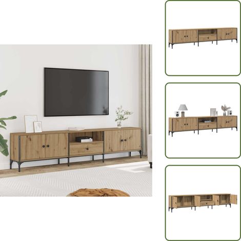 Mobile con piano d'appoggio - vidaXL Mobile TV Cassetto Rovere Artigianale 200x25x44cm in Truciolato - Mobile con ante