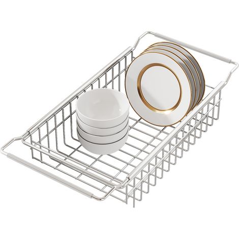 Panier égouttoir extensible en acier inoxydable, grand modèle pour évier cuisine, lavage fruits et légumes