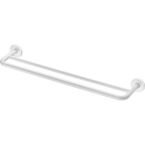 Portemanteau pour serviettes Delabie, 2 barres D20 L600mm, finition poudrée blanche