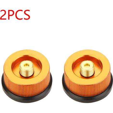 Adaptateur pour réservoir de gaz de réchaud de camping portable (lot de 2) - Convertisseur de gaz pour recharge de propane - Connecteur pour brûleur à gaz - Fournitures de camping (1/5)