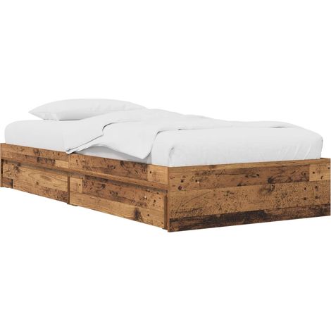 Estructura de cama con almacenamiento Madera envejecida vidaXL