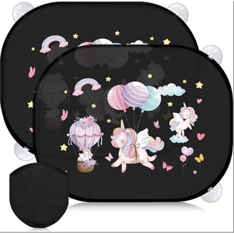 Pare Soleil Voiture Bébé Enfant,Pare Brise Vitres Latérales Protection Solaire UV avec Ventouse Adhésifs Cache Soleil pour Fenêtre -17.7 14.3in (1/5)