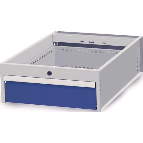Cassetto sospeso B541xT736xH208mm azzurro completo per banco di lavoro