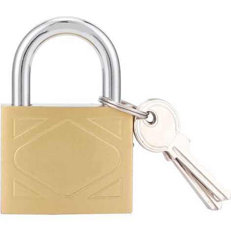 Lucchetto con chiave, serratura per porta, lucchetto per esterni e interni con 3 chiavi, lucchetto in ottone di medio spessore per anta di armadio (40 mm).