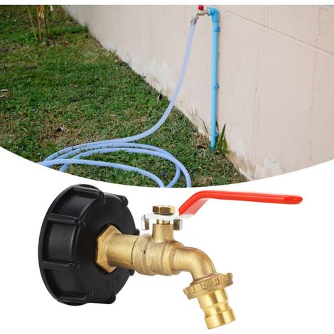Adaptateur pour conteneur IBC, filetage grossier en laiton 3/4 pouce, pour réservoir d'eau de 275 à 330 gallons, raccord de vanne pour tuyau d'arrosage (1/5)