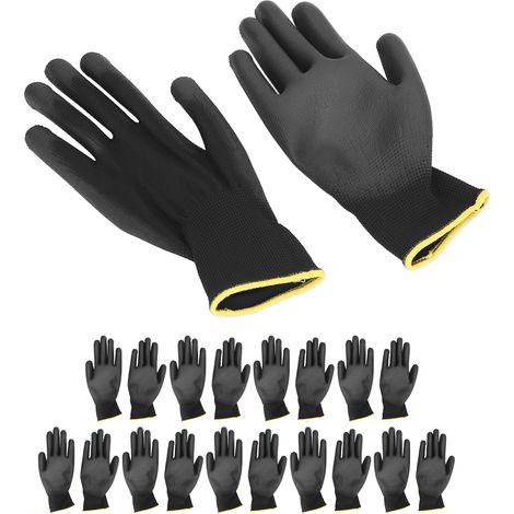 Packung mit 10 Paar antistatischen Arbeitshandschuhen, PU-beschichtet, Sicherheit und Komfort, Werkzeugzubehör, Größe 7S (1/5)