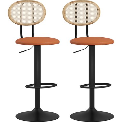 Lot de 2 chaises de bar JANE marrons et noires (1/5)