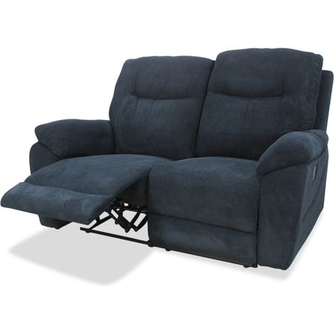 Sofá relax dos plazas modelo Módena tapizado dark blue, 155cm(Ancho) 93cm(Fondo) 101cm(Alto)