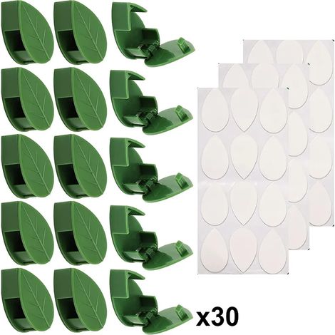 30pcs Pflanzen Wand Clip Pflanzenclips Kletterpflanzen Selbstklebender Pflanzenwand Befestigungsclip Unsichtbarer Blattförmiger Rankenhalter Für Heimdekoration Und Kabelbefestigung Organizer
