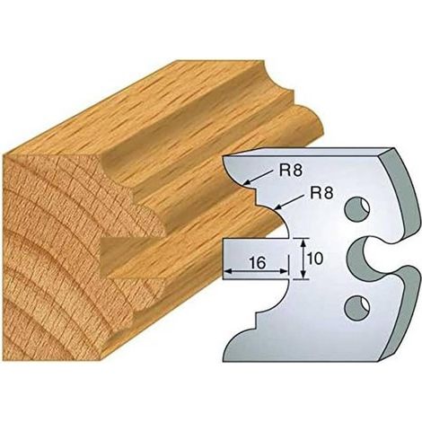 Jeu de 2 Fers Profilés Acier HT 50 x 5,5 mm - N°251 Profil double parement - Outil de menuiserie - Diamwood