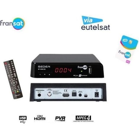 SEDEA RÉCEPTEUR SATELLITE FRANSAT – SF 4300 HD (EUTELSAT 5° OUEST) (VENDU AVEC CARTE) (1/4)