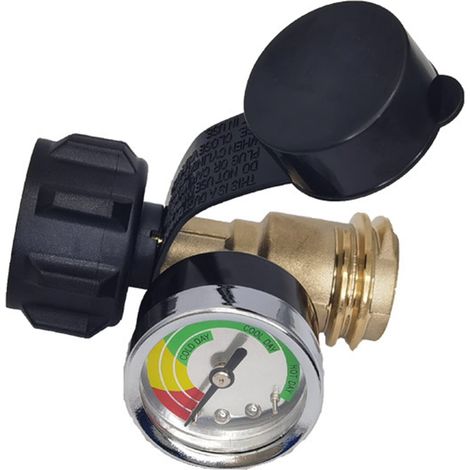 Indicateur De Niveau Pour Bouteille De Gaz - Manomètre À Trois Échelles Pour Bouteilles De Propane De 5 À 40 Livres - Raccord Universel QCC-1 - Adaptateur Pour Grill, Chauffage, Friteuse, Camping-Car (1/2)