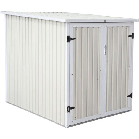 Bicycle shelter, storage for 2 bicycles, in galvanised steel, beige L 142 x D 198 x H 157 cm