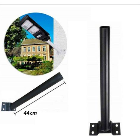 Staffa Per Lampione Stradale Palo NERO 48CM Diametro Supporto Faro Solare