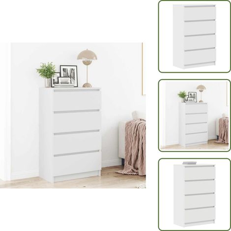 Buffet Blanc 60x35x98,5 cm Bois d'ingénierie - Buffet Blanc - Meuble Rangement - Armoire Entrée - Mobilier Contemporain - Décoration Intérieur (1/5)