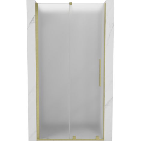 Mexen Velar Schiebetür Dusche 120 cm, Frost, Gold Gebürstet - 871-120-000-31-55 (1/5)