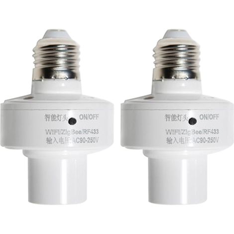 Ortviai Prise intelligente WiFi pour ampoule E27 – 2 unités, commande vocale, application mobile, minuterie et contrôle groupé